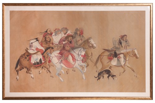Lot 103 - A large Chinese watercolour of a...