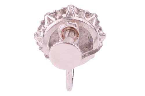 Lot 3 - A single diamond set flower cluster earring,...