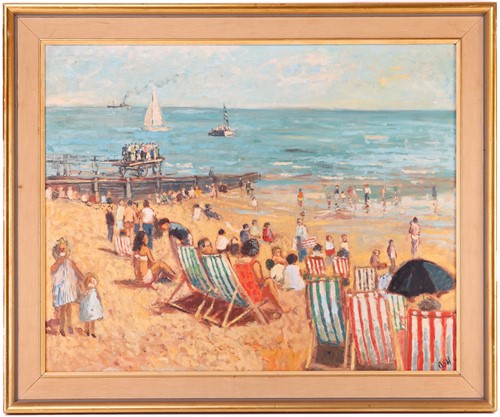 Lot 5 - John Anthony Ash (1932 - 1999), Beach scene,...
