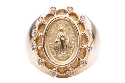 Lot 67 - A Catholic signet ring set with the Miraculous...