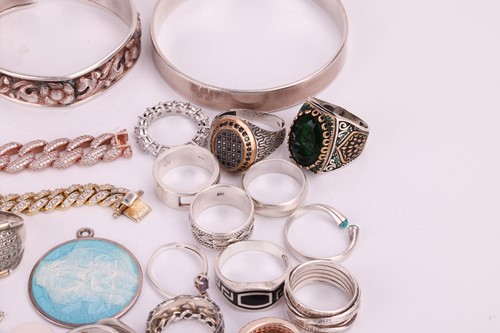 Lot 110 - A Collection of assorted white metal stamped...