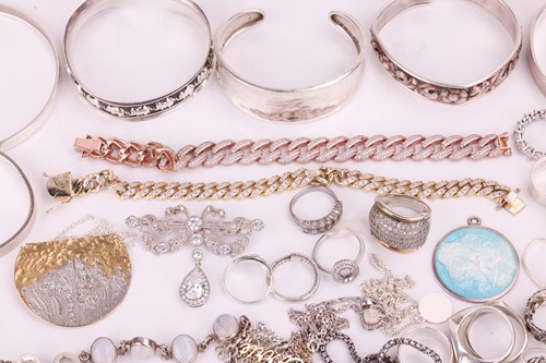 Lot 110 - A Collection of assorted white metal stamped...