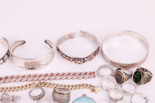 Lot 110 - A Collection of assorted white metal stamped...