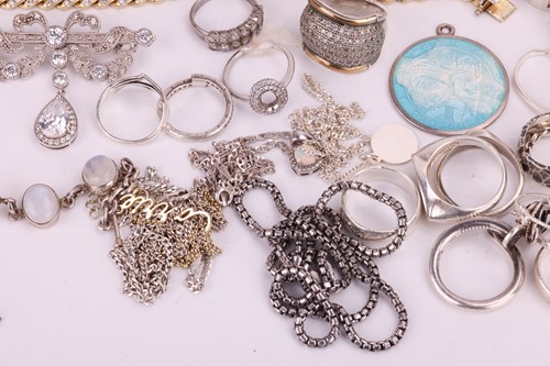 Lot 110 - A Collection of assorted white metal stamped...