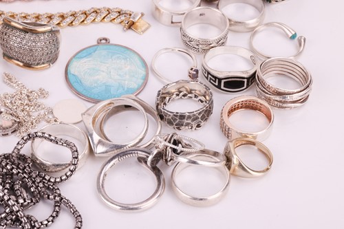 Lot 110 - A Collection of assorted white metal stamped...
