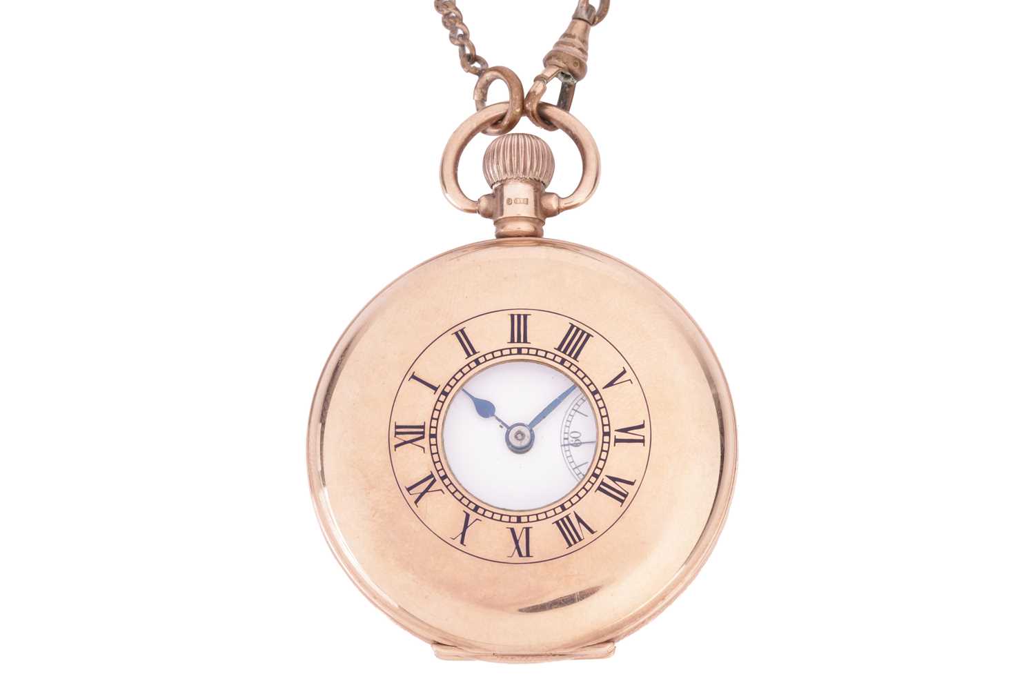 Lot 194 - A 9ct gold half-hunter pocket watch, by...