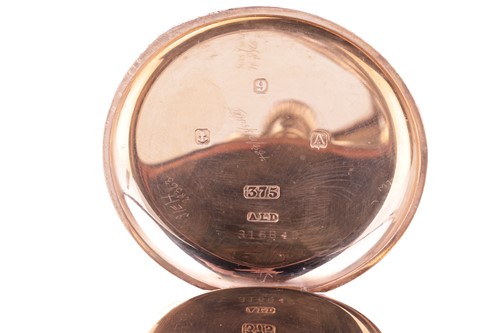Lot 194 - A 9ct gold half-hunter pocket watch, by...