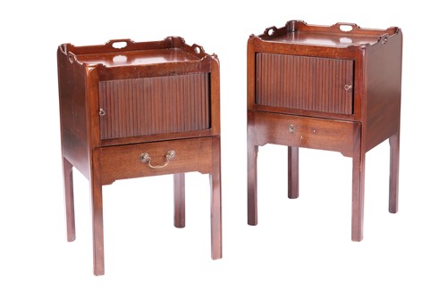 Lot 181 - A pair of George III style mahogany...