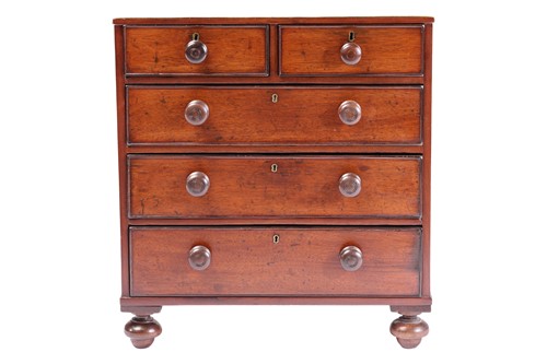 Lot 157 - A nineteenth-century mahogany miniature chest...