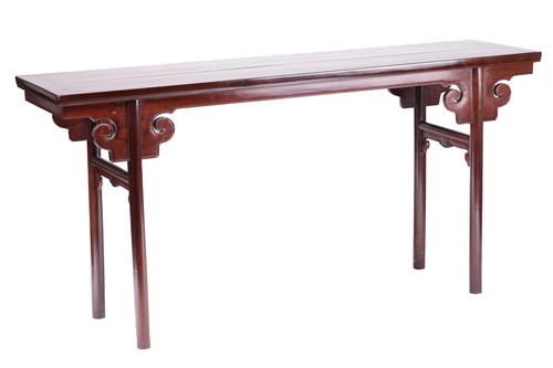 Lot 104 - A Chinese Hongmu rectangular altar table,...