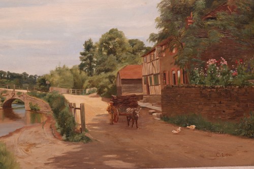 Lot 52 - Charles Low (1840 - 1906), The Village Ford,...