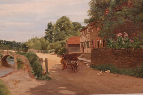 Lot 52 - Charles Low (1840 - 1906), The Village Ford,...