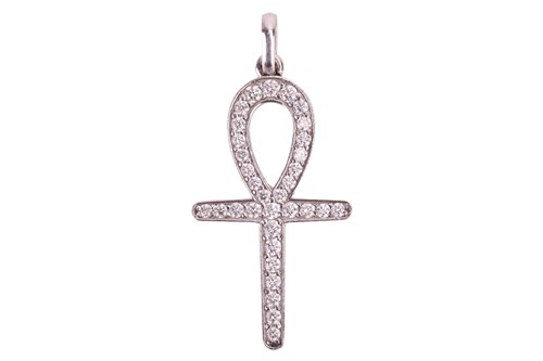 Lot 122 - A diamond-set ankh pendant, pavé-set with...