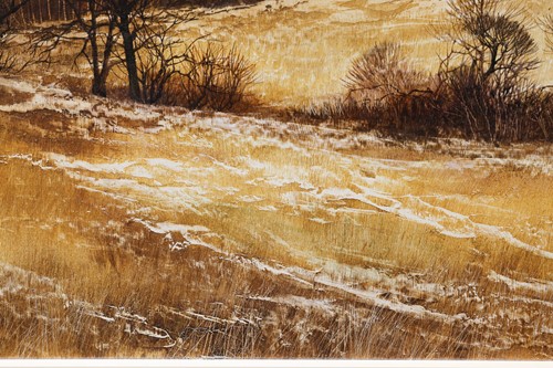 Lot 19 - Kathleen Caddick (b. 1937), Winter moorland...