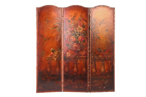 Lot 198 - An early 19thcentury threefold boudoir screen,...