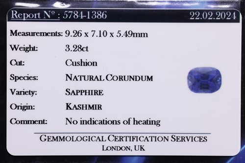 Lot 203 - A Victorian Kashmir Sapphire (with no...