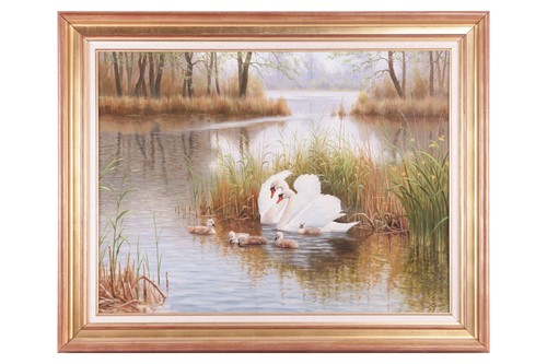 Lot 107 - Ron Meilof (1953-2016) Dutch, A pair of swans...
