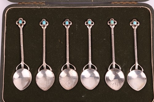 Lot 298 - An Edwardian set of six silver coffee spoons...