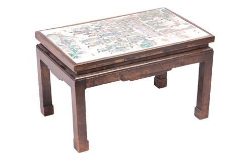 Lot 62 - A Chinese low rectangular opium table with...