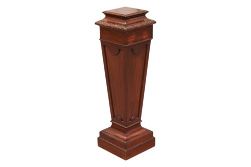Lot 64 - An Edwardian mahogany square section pedestal...