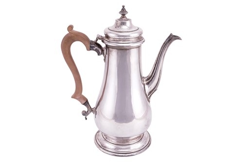 Lot 269 - A George II style coffee pot; of low bellied...