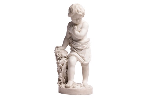 Lot 223 - In the manner of J.B Moreau; a carved carrara...