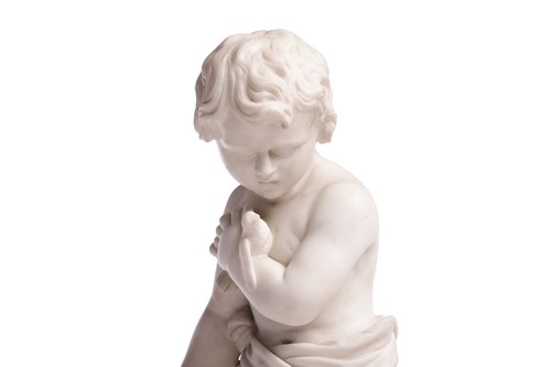 Lot 223 - In the manner of J.B Moreau; a carved carrara...
