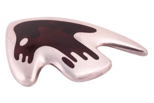 Lot 211 - Georg Jensen - an abstract 'amoeba' maroon...