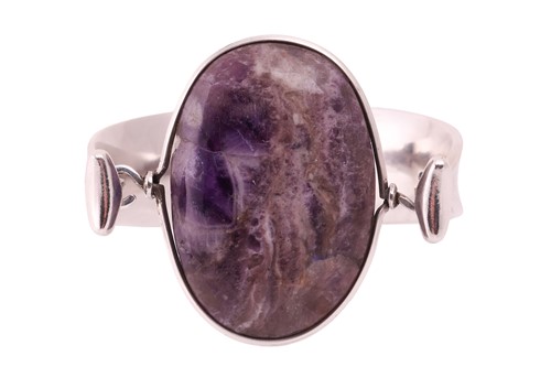 Lot 212 - Georg Jensen - 'Arm Ring' with amethyst, a...