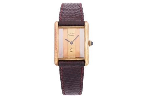 Lot 220 - A Must De Cartier Tank Mechanical Vermeil...