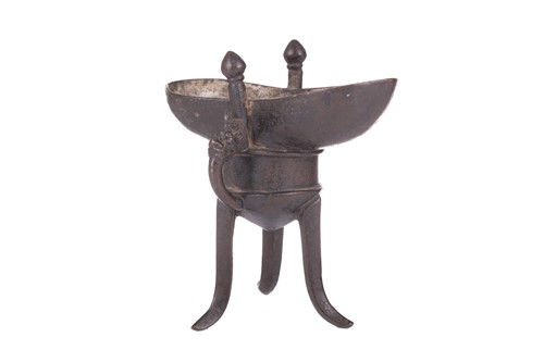 Lot 56 - A Chinese archaistic ritual bronze wine vessel,...