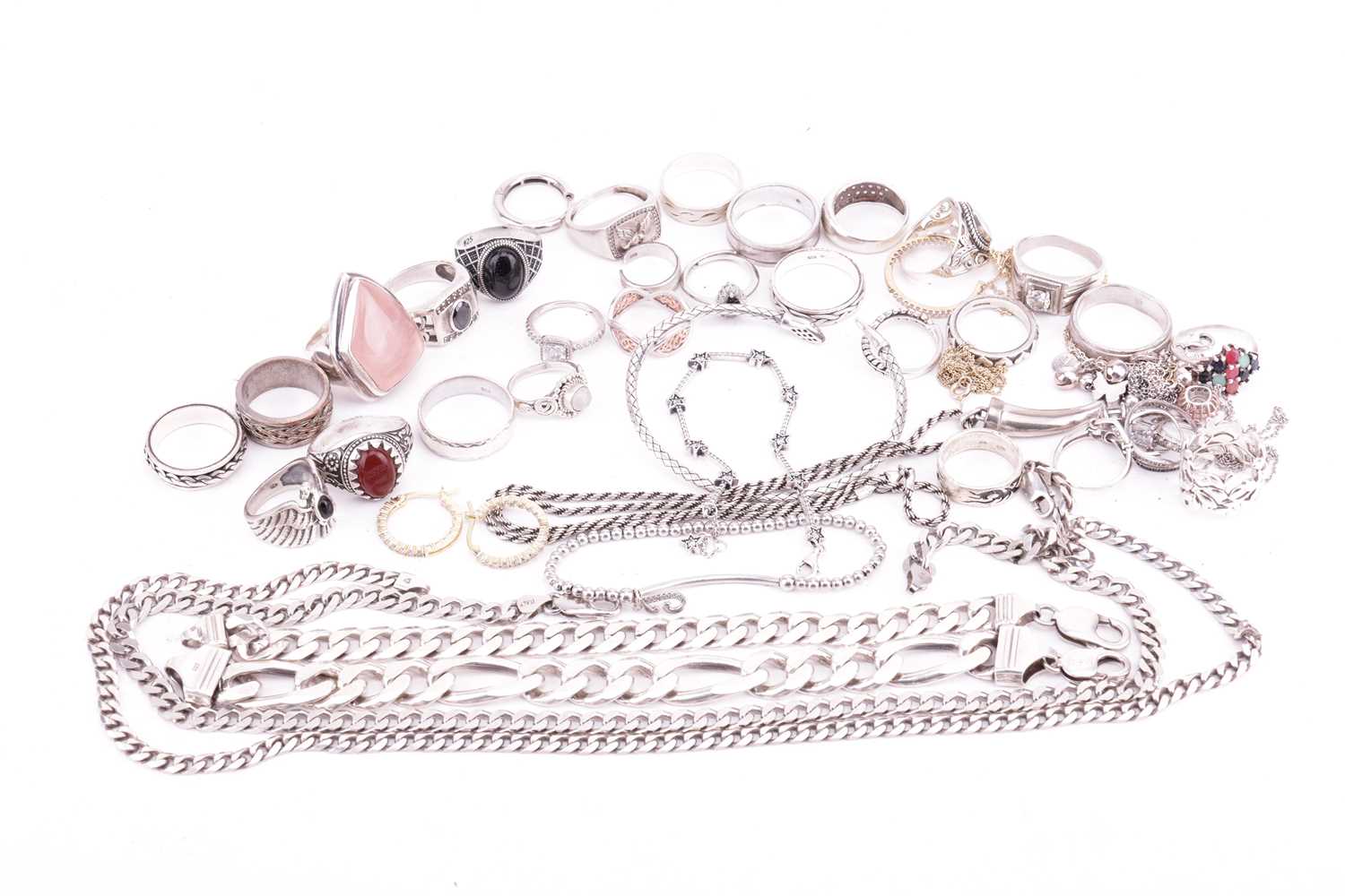 Lot 117 - A collection of mixed jewellery, all stamped...