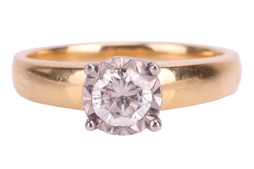 Lot 132 - A diamond solitaire ring, set with a round...