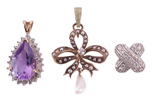 Lot 172 - A collection of three pendants, featuring a...