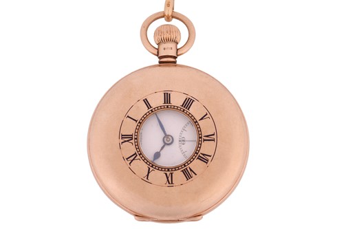 Lot 259 - A J W Benson 9ct gold half-hunter pocket watch...