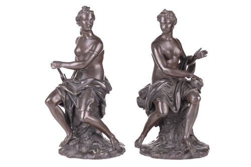 Lot 144 - After Guillaume Coustou, a pair of seated...