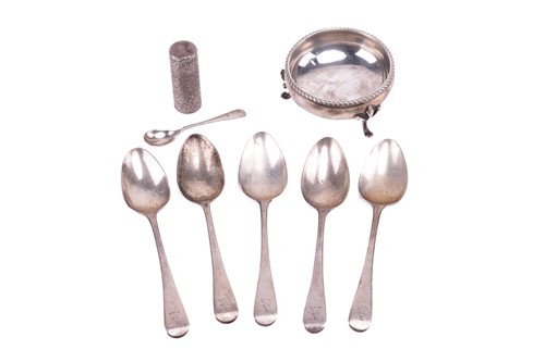 Lot 188 - A set of five Georgian silver teaspoons by...