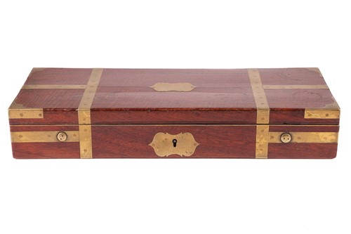Lot 194 - A 19th century brass bound gun case, 'Weiss's...