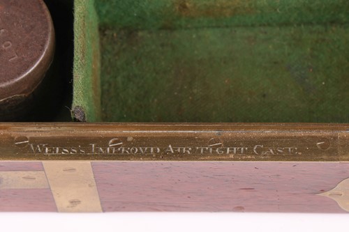 Lot 194 - A 19th century brass bound gun case, 'Weiss's...