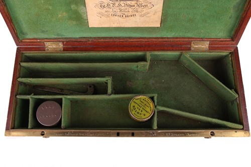 Lot 194 - A 19th century brass bound gun case, 'Weiss's...