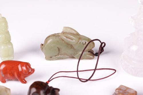 Lot 47 - A small collection of Chinese carved jade...