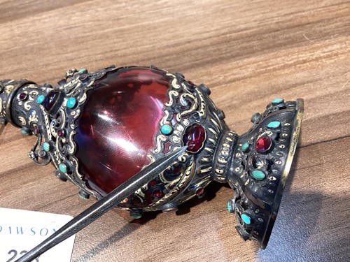 Lot 238 - An Austro-Hungarian silver-mounted ruby glass...