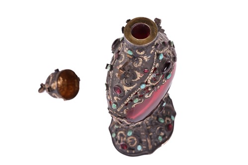 Lot 238 - An Austro-Hungarian silver-mounted ruby glass...