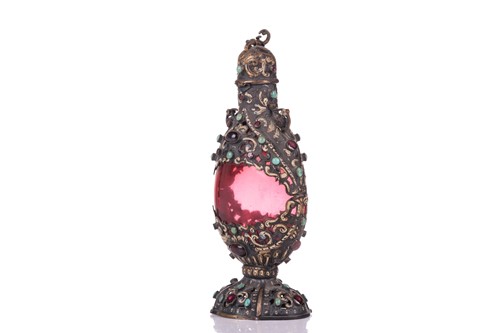 Lot 238 - An Austro-Hungarian silver-mounted ruby glass...