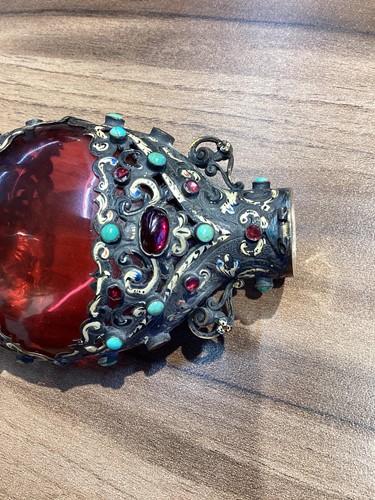 Lot 238 - An Austro-Hungarian silver-mounted ruby glass...