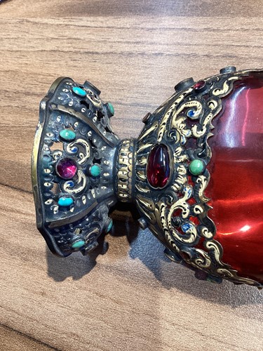 Lot 238 - An Austro-Hungarian silver-mounted ruby glass...