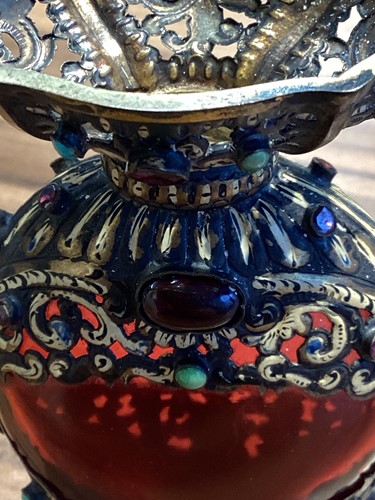 Lot 238 - An Austro-Hungarian silver-mounted ruby glass...