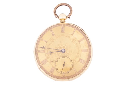 Lot 253 - An Edwardian open-face pocket watch in 18ct...