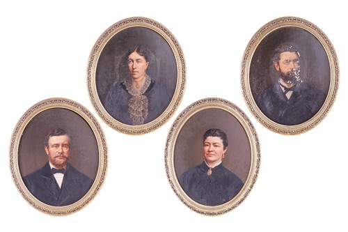 Lot 12 - 19th century British School, four oval...