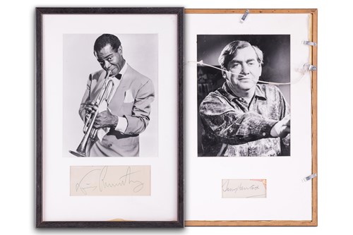 Lot 30 - Louis Armstrong: a framed and glazed black and...